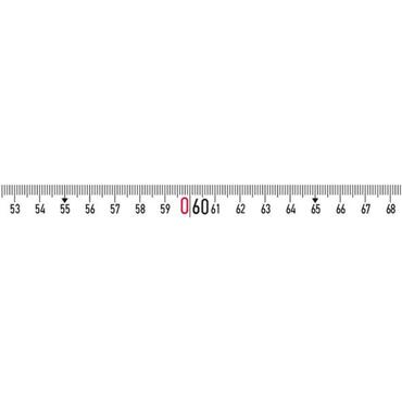 Tape measure made of hardened spring sheet steel, coated white type 4669